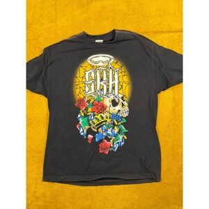 SRH T Shirt Skull Roses Crown Tattoo Graphic Black XL